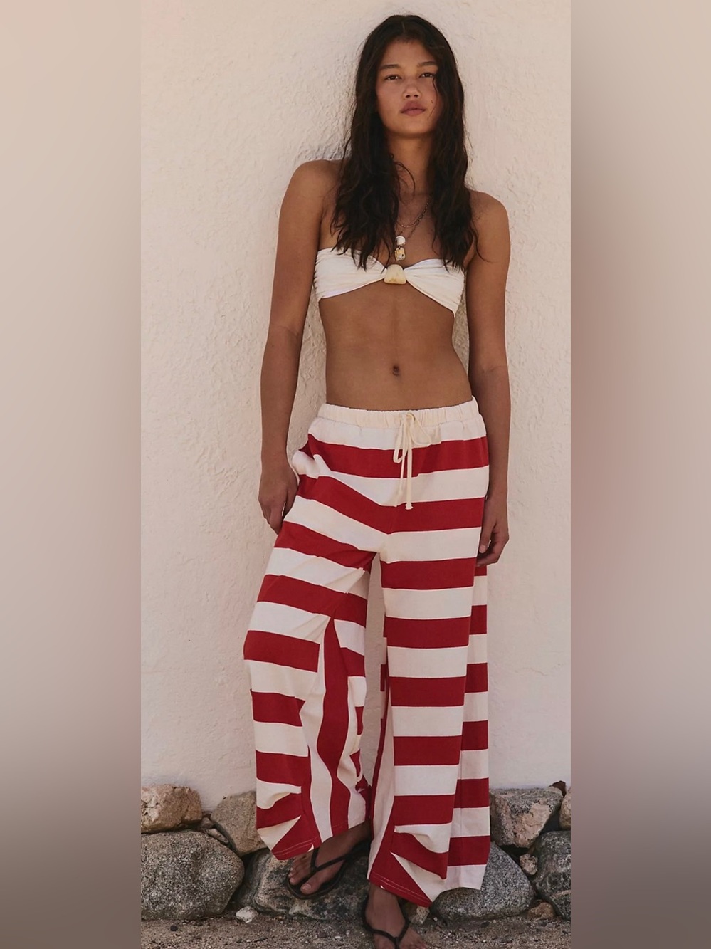 Free People Free Est Dakota Pants Red Combo NWT $78